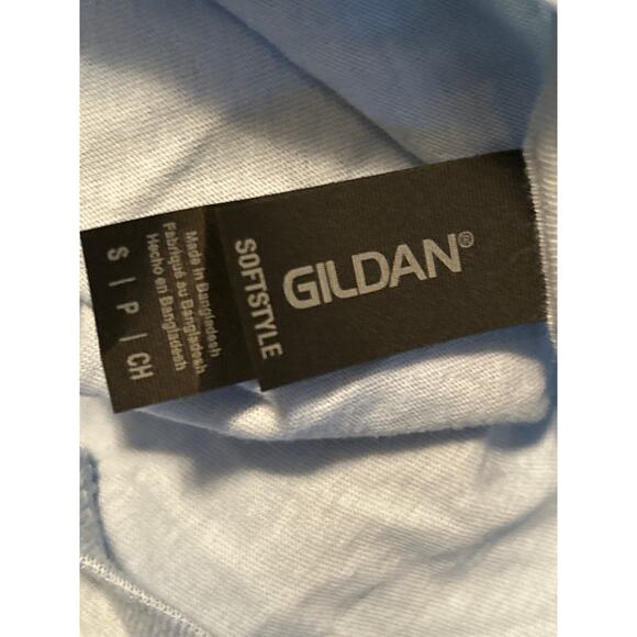 NWT Gildan Men's Cut Light Blue T Shirt BLESSED Crew Neck Size Small - Picture 5 of 7